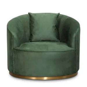 Villanova Velvet Fabric Armchair, Dark Green by Conception Living, a Chairs for sale on Style Sourcebook