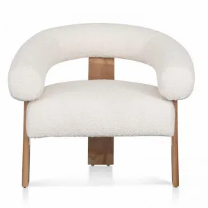 Eliana Boucle Fabric & Timber Tub Chair, Ivory / Natural by Conception Living, a Chairs for sale on Style Sourcebook