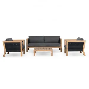 Licata 4 Piece Acacia Timber & Rope Outdoor Lounge Set by Conception Living, a Outdoor Sofas for sale on Style Sourcebook