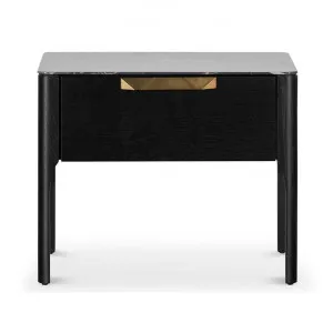 Rognan Wooden Bedside Table with Porcelain Marble Top, Black by Conception Living, a Bedside Tables for sale on Style Sourcebook