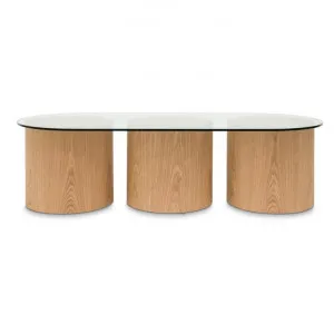 Bricoli Oval Glass Top Coffee Table, 140cm, Natural by Conception Living, a Coffee Table for sale on Style Sourcebook