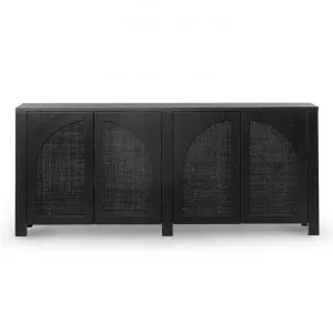 Artimino Oak & Rattan 4 Door Sideboard, 195cm, Black by Conception Living, a Sideboards, Buffets & Trolleys for sale on Style Sourcebook