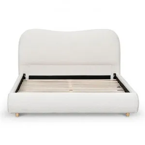 Barzano Boucle Fabric Platform Bed, Queen, Cream by Conception Living, a Beds & Bed Frames for sale on Style Sourcebook