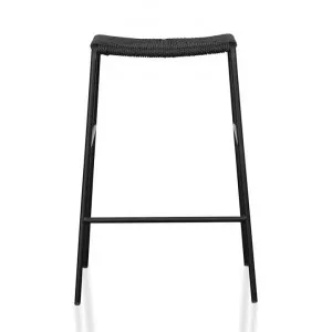 Lerida Paper Rope & Steel Counter Stool, Set of 2, Black by Conception Living, a Bar Stools for sale on Style Sourcebook