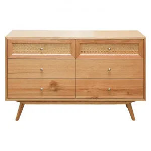 Norma Tasmanian Oak & Rattan 6 Drawer Dresser by OZW Furniture, a Dressers & Chests of Drawers for sale on Style Sourcebook