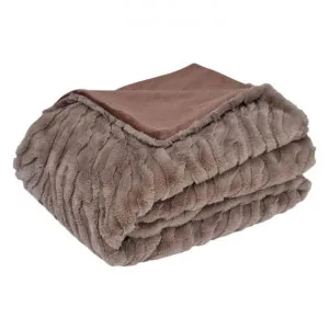 Rita Embossed Plush Throw, 130x160cm, Woodsmoke by A.Ross Living, a Throws for sale on Style Sourcebook