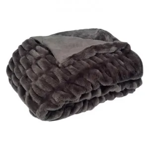 Skyler Faux Fur Throw, 130x160cm, Chocolate by j.elliot HOME, a Throws for sale on Style Sourcebook