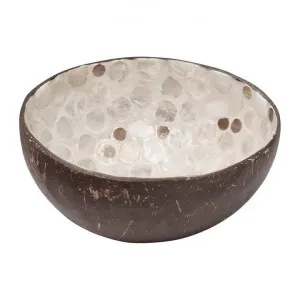 Nacre Shell Inlay Coconut Bowl, Spotted Pattern by j.elliot HOME, a Bowls for sale on Style Sourcebook
