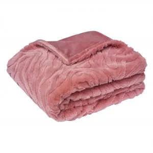Rita Embossed Plush Throw, 130x160cm, Dusty Peach by A.Ross Living, a Throws for sale on Style Sourcebook