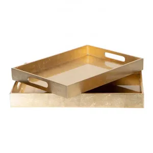 Amaru Gilt 2 Piece Rectangle Tray Set by Florabelle, a Trays for sale on Style Sourcebook