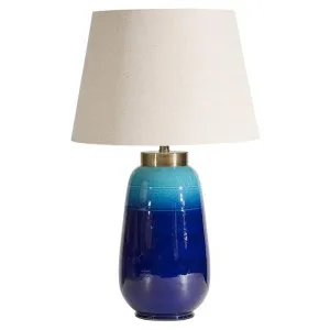Indigo Ceramic Base Table Lamp by Canvas Sasson, a Table & Bedside Lamps for sale on Style Sourcebook
