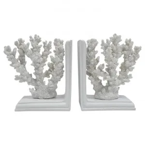 Erina Coral Sculpture Bookend Set, Off White by Searles, a Desk Decor for sale on Style Sourcebook