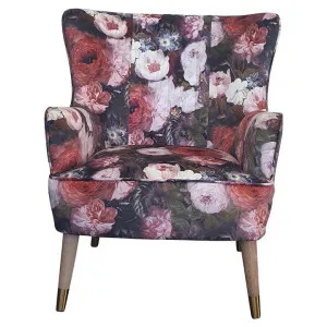 Cirencester Velvet  Fabric Accent Armchair, Haversham Floral by Brighton Home, a Chairs for sale on Style Sourcebook