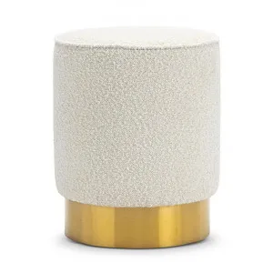 Mila Boucle Fabric Round Ottoman Stool, Cream by FLH, a Ottomans for sale on Style Sourcebook