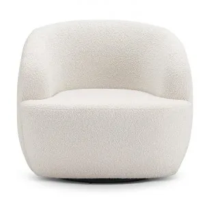 Cuddle Boucle Fabric Swivel Tub Chair, Cream by FLH, a Chairs for sale on Style Sourcebook