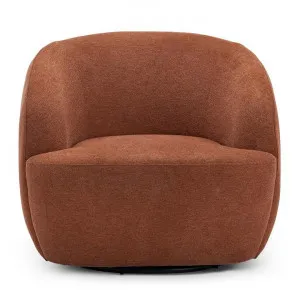 Cuddle Fabric Swivel Tub Chair, Rust Orange by FLH, a Chairs for sale on Style Sourcebook
