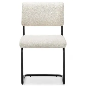 Myah Boucle Fabric Cantilever Dining Chair, Set of 2, Cream / Black by FLH, a Dining Chairs for sale on Style Sourcebook
