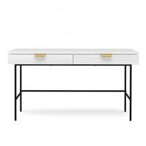 Kina Wooden 2 Drawer Desk, 140cm, White / Black by FLH, a Desks for sale on Style Sourcebook