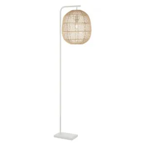 Rana Rattan & Iron Floor Lamp, Natural / White by Telbix, a Floor Lamps for sale on Style Sourcebook