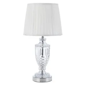 Debden Glass Base Table Lamp, Clear / Chrome by Telbix, a Table & Bedside Lamps for sale on Style Sourcebook