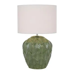 Diaz Ceramic Base Table Lamp, Green by Telbix, a Table & Bedside Lamps for sale on Style Sourcebook