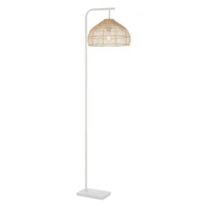 Frya Rattan & Iron Floor Lamp, Natural / White by Telbix, a Floor Lamps for sale on Style Sourcebook