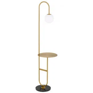Inez Iron & Glass Floor Lamp with Table by Telbix, a Floor Lamps for sale on Style Sourcebook