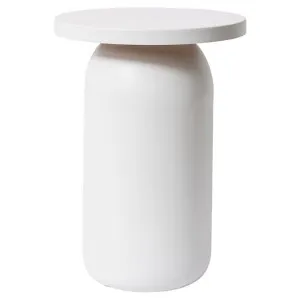 Porter Iron Round Side Table, White by Elme Living, a Side Table for sale on Style Sourcebook