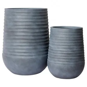 Knox 2 Piece Stonelite Outdoor Tall Planter Set, Dark Grey by Elme Living, a Plant Holders for sale on Style Sourcebook