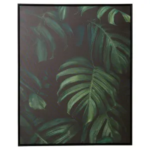 "Monstera in Dark" Framed Canvas Wall Art, 100cm by Elme Living, a Artwork & Wall Decor for sale on Style Sourcebook
