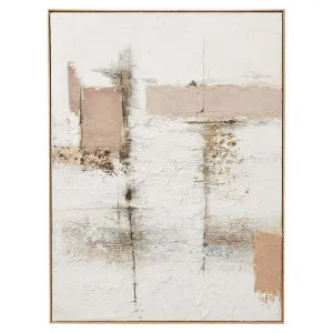 "Beige Abstract" Framed Hand Painted Canvas Wall Art, 120cm by Elme Living, a Artwork & Wall Decor for sale on Style Sourcebook
