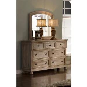 Alvis Solid Pine Timber 7 Drawer Dressing Table with Mirror by Cosyhut, a Dressers & Chests of Drawers for sale on Style Sourcebook