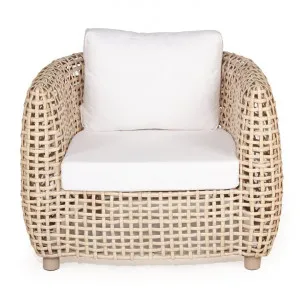 Leo Rattan Lounge Tub Chair, White Wash by Serano Living, a Chairs for sale on Style Sourcebook