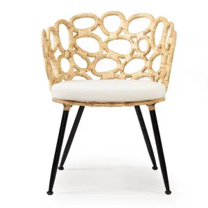 Etta Rattan & Metal Occasional Chair, Natural by Serano Living, a Chairs for sale on Style Sourcebook