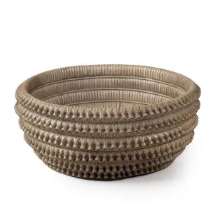 Mila Braided Rattan Bowl, Grey Wash by Serrata Living, a Bowls for sale on Style Sourcebook