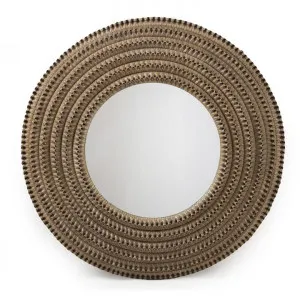 Mila Braided Rattan Frame Round Wall Mirror, 120cm, Grey Wash by Serano Living, a Mirrors for sale on Style Sourcebook