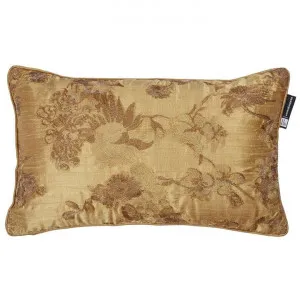 Beddinghouse Van Gogh Fleur d'Or Embroidered Silk Lumbar Cushion, Gold by Beddinghouse x Van Gogh, a Cushions, Decorative Pillows for sale on Style Sourcebook