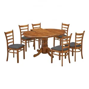 Narellan 7 Piece Rubberwood Extensible Round Pedestal Dining Table Set, 105-150cm by Dodicci, a Dining Sets for sale on Style Sourcebook
