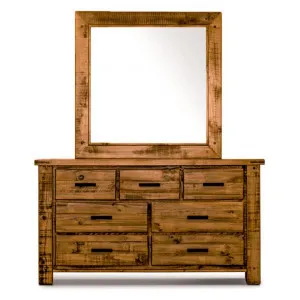 Oxley Pine Timber 7 Drawer Dresser with Mirror by Dodicci, a Dressers & Chests of Drawers for sale on Style Sourcebook