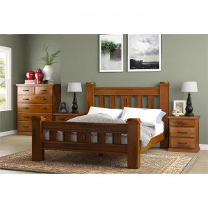 Mulford 4 Piece Pine Timber Bedroom Suite with Tallboy, Queen by Dodicci, a Bedroom Sets & Suites for sale on Style Sourcebook