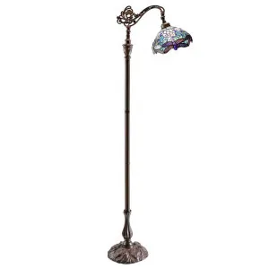 Haines Tiffany Style Stained Glass Downbridge Floor Lamp by GG Bros, a Floor Lamps for sale on Style Sourcebook