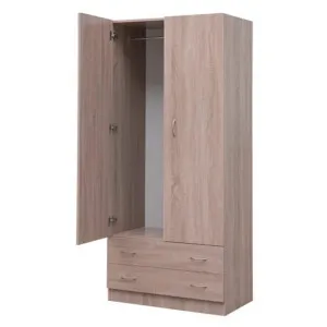 Mission 2 Door 2 Drawer Wardrobe, Light Oak by EBT Furniture, a Wardrobes for sale on Style Sourcebook