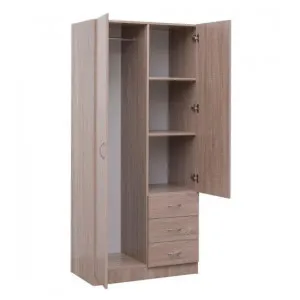 Mission 2 Door 3 Drawer Combo Wardrobe, Light Oak by EBT Furniture, a Wardrobes for sale on Style Sourcebook