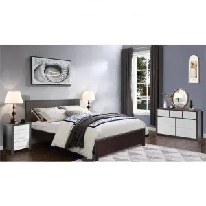 Cue 4 Piece Bedroom Suite with Dresser, Double, Walnut / White by EBT Furniture, a Bedroom Sets & Suites for sale on Style Sourcebook