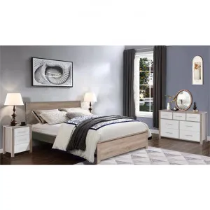 Cue 4 Piece Bedroom Suite with Dresser, Queen, Light Oak / White by EBT Furniture, a Bedroom Sets & Suites for sale on Style Sourcebook