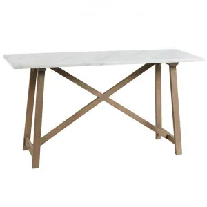 Providence Marble & Timber Trestle Console Table, 144cm by Canvas Sasson, a Console Table for sale on Style Sourcebook