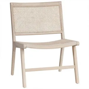 Selby Oak Timber & Rattan Lounge Chair, White Wash by Canvas Sasson, a Chairs for sale on Style Sourcebook