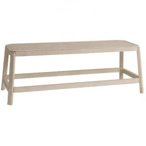 Selby Oak Timber & Rattan Dining Bench, 130cm, White Wash by Canvas Sasson, a Dining Tables for sale on Style Sourcebook