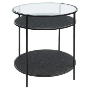 Flint Round Side Table, Black by Canvas Sasson, a Side Table for sale on Style Sourcebook