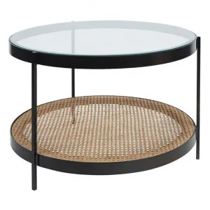 Flint Round Coffee Table, 66cm, Black / Natural by Canvas Sasson, a Coffee Table for sale on Style Sourcebook